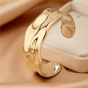 Asymmetrical Gold Cuff Bracelet